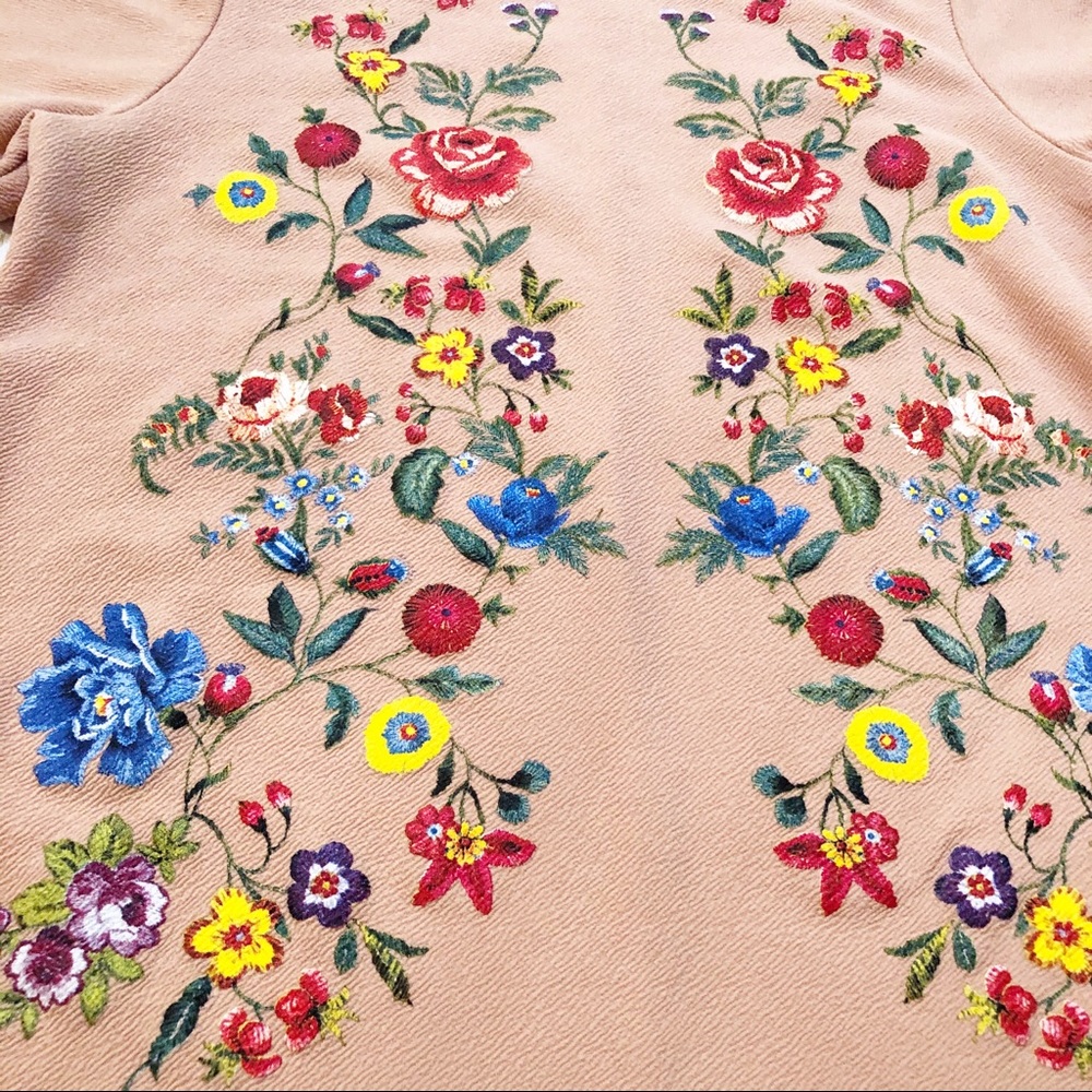 Zara Basic blush pink floral mini dress large - Picture 5 of 6
